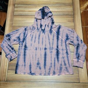 Sundry LS Brown/Black Tie Dye Crop Hoodie Tee - Size 2